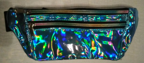 Holographic Three-Zipper Fanny Pack
