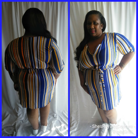 Striped Zipper Dress